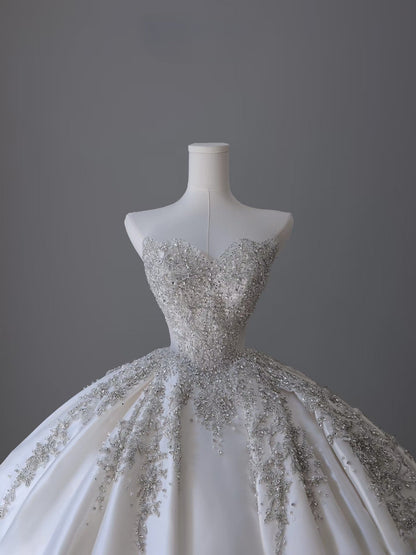 Timeless Ball Gown Sweetheart Neckline Sequin Sleeveless Wedding Dress Bridal Dresses