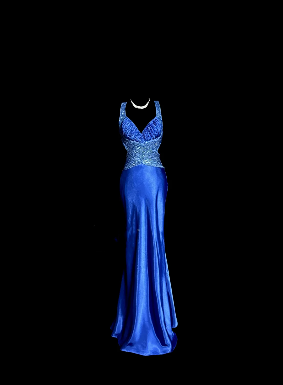 Vintage Mermaid Sweetheart Neckline Royal Blue Satin Backless Prom Gown Fairy Prom Dresses