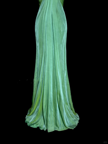 Vintage Mermaid Sweetheart Green Long Prom Gown Fairy Prom Dresses