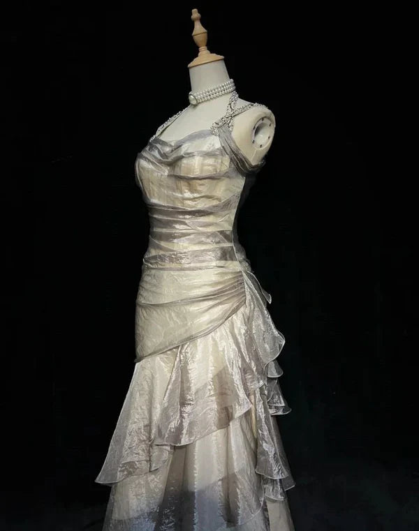 Retro Mermaid Long Prom Dresses New Long Evening Gowns