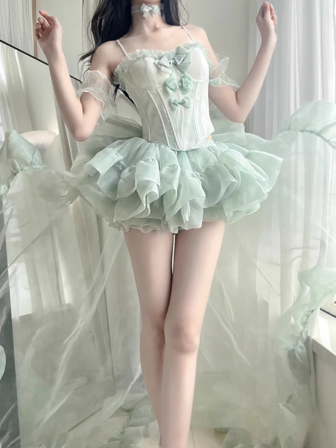 Retro Ball Gown Spaghetti Straps Mint Green Homecoming Dresses Birthday Outfits