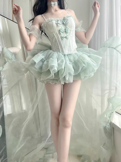 Retro Ball Gown Spaghetti Straps Mint Green Homecoming Dresses Birthday Outfits