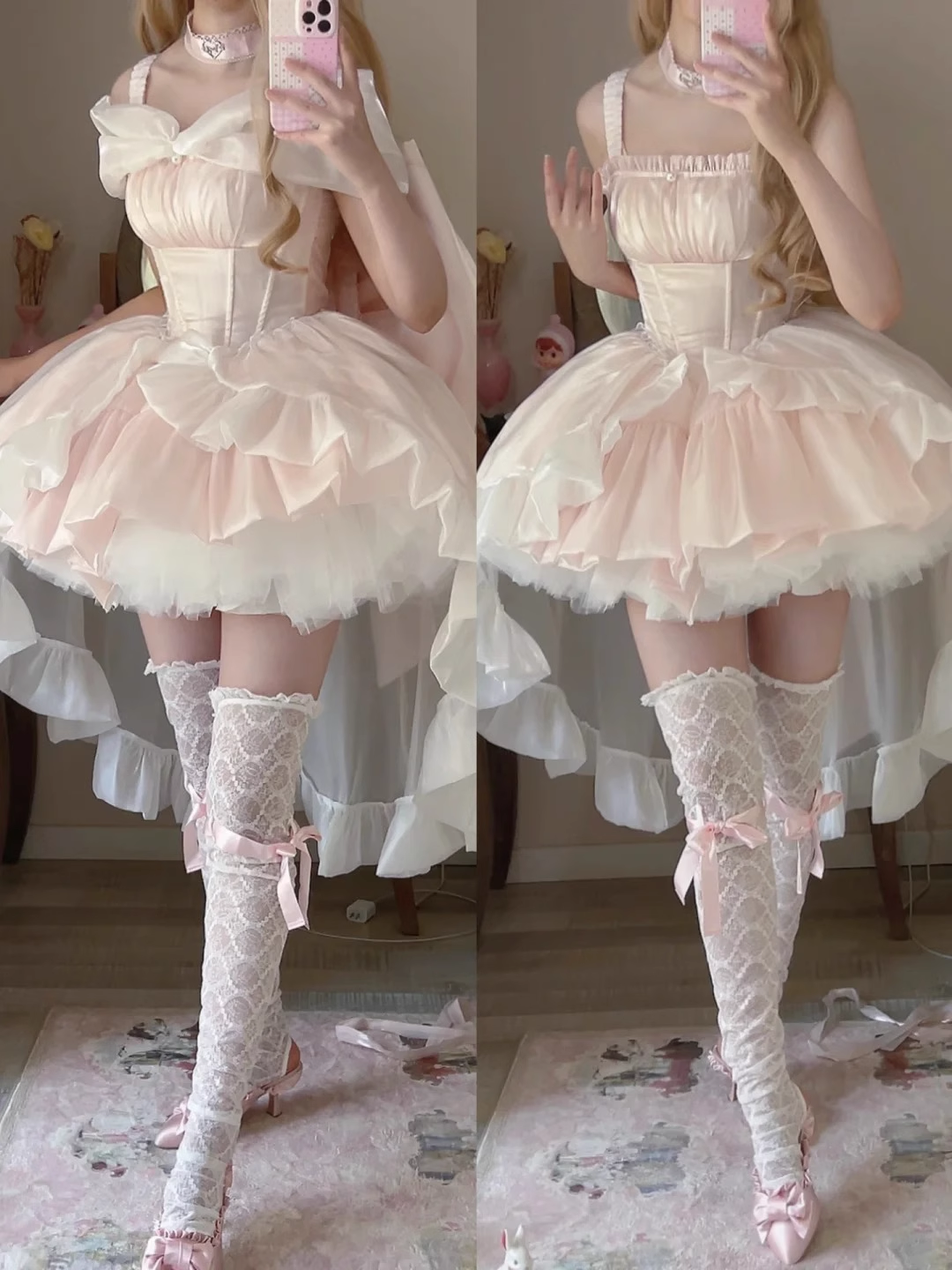 Retro Ball Gown Straps Short Pink Cocktail Dresses Birthday Outfits