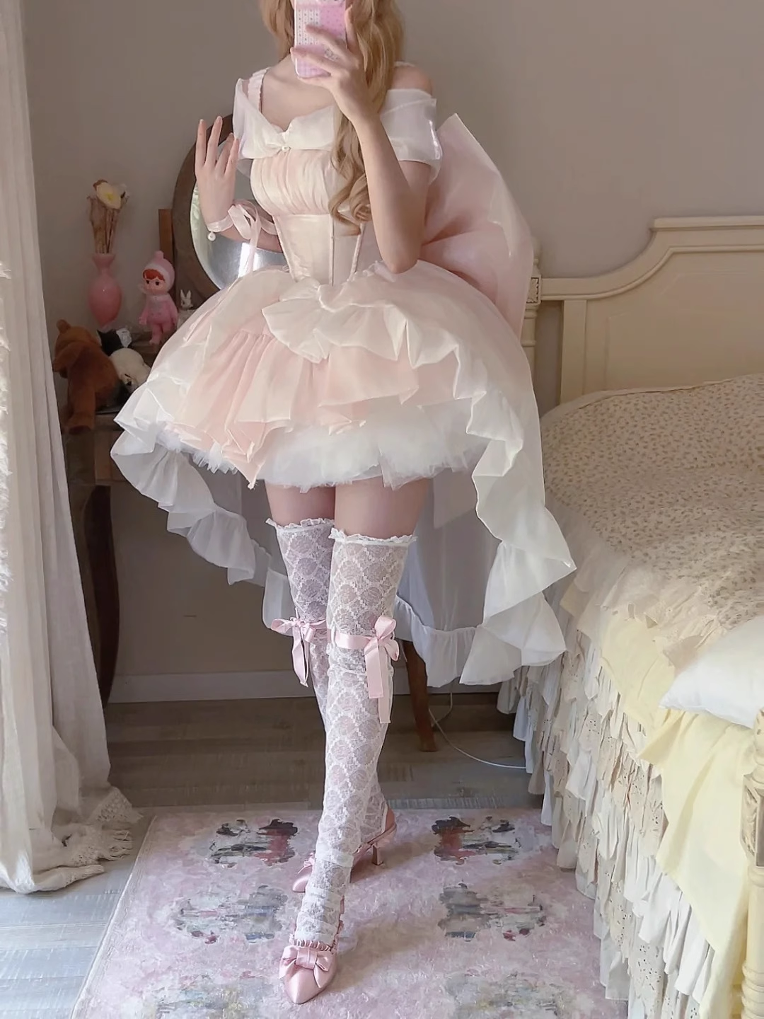 Retro Ball Gown Straps Short Pink Cocktail Dresses Birthday Outfits