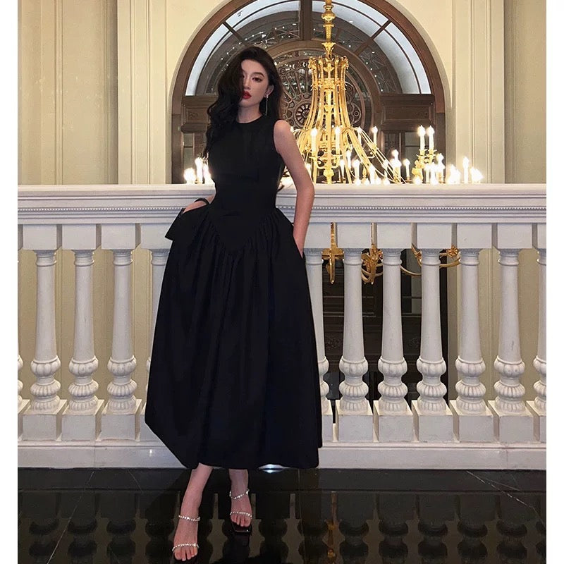 Simple A line Scoop Neckline Black Backless Prom Dresses Birthday Outfits Evening Gown