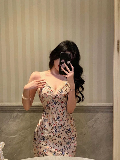 Sexy Sheath V Neckline Floral Prom Dresses Birthday Outfits Evening Gown