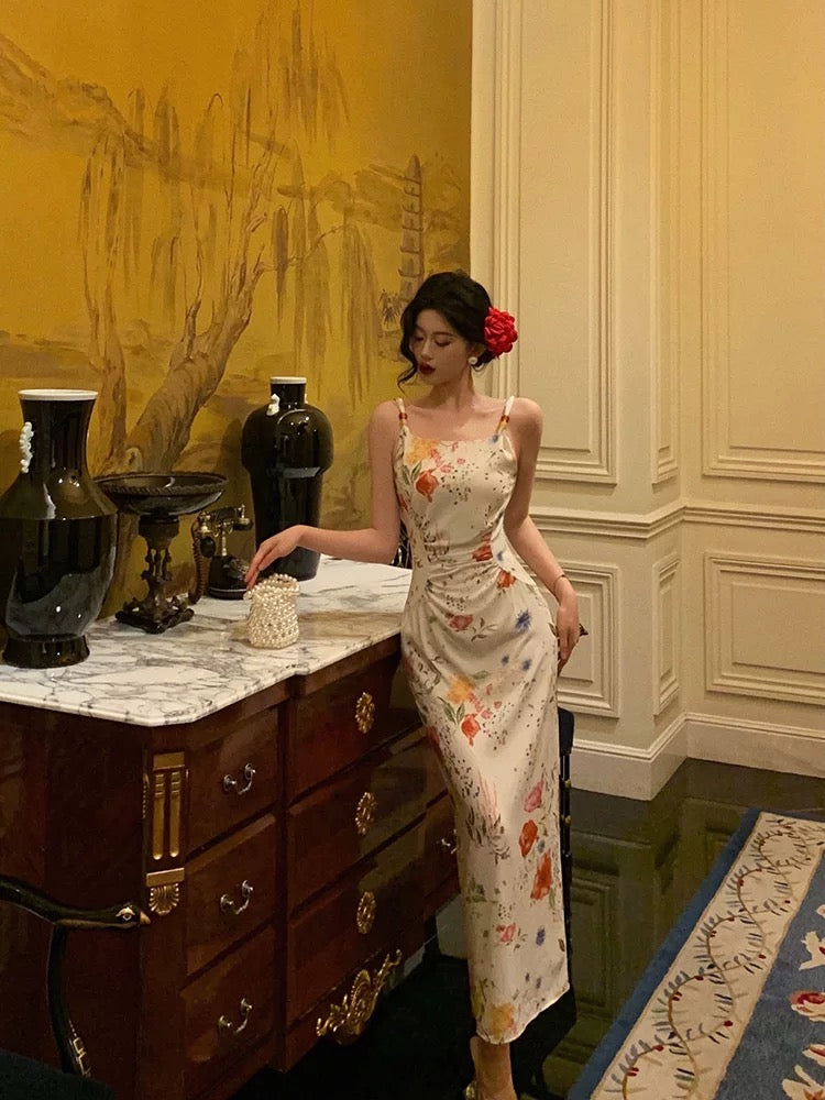 Sexy Sheath Straps Floral Prom Dresses Birthday Outfits Evening Gown Party Dress