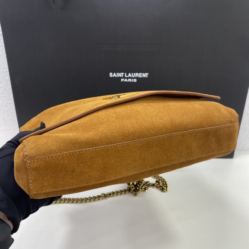 Saint Laurent Kate Medium Reversible Chain Bag In Suede Tan 28Cm
