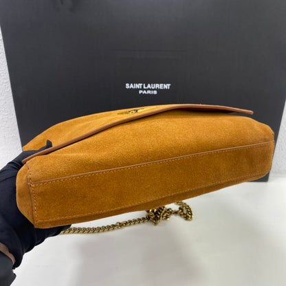 Saint Laurent Kate Medium Reversible Chain Bag In Suede Tan 28Cm