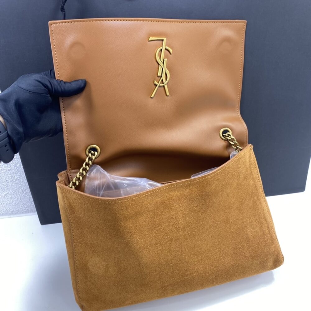 Saint Laurent Kate Medium Reversible Chain Bag In Suede Tan 28Cm