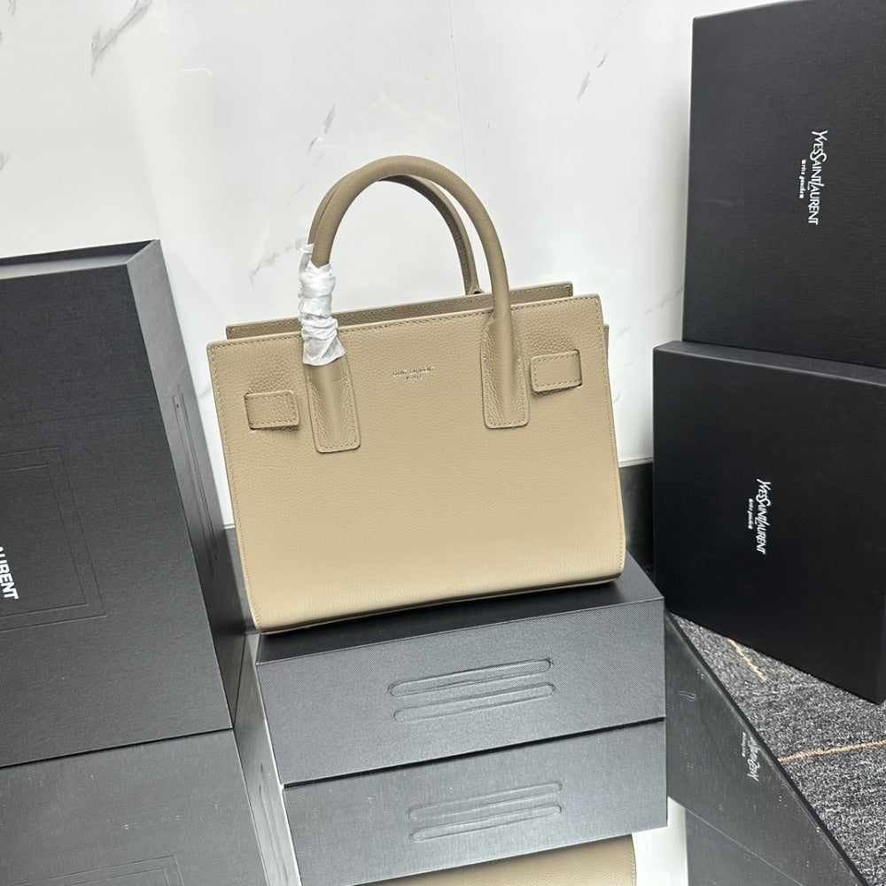 Saint Laurent Sac De Jour Baby In Grained Beige 26Cm