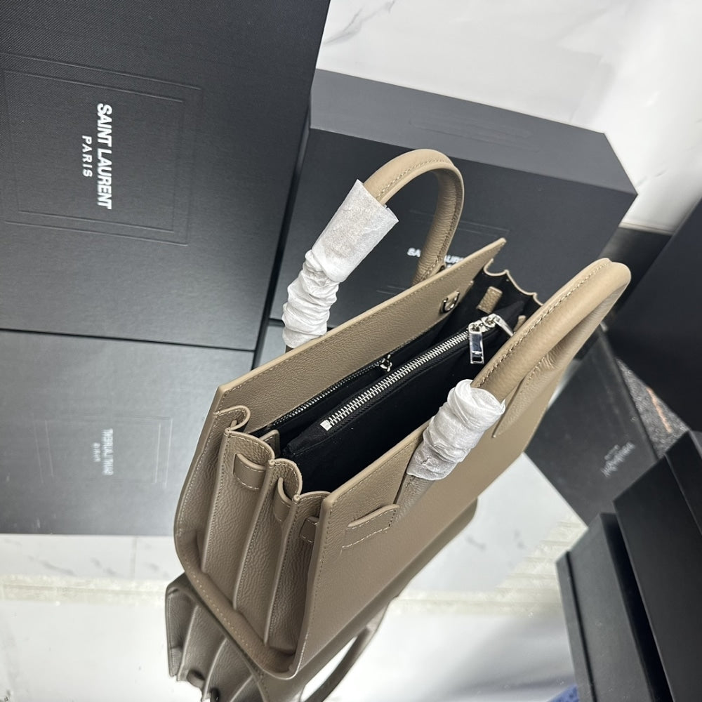 Saint Laurent Sac De Jour Baby In Grained Beige 26Cm