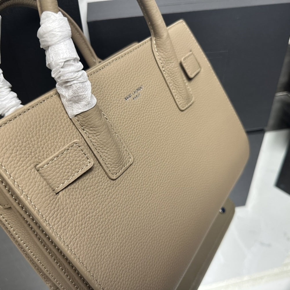 Saint Laurent Sac De Jour Baby In Grained Beige 26Cm