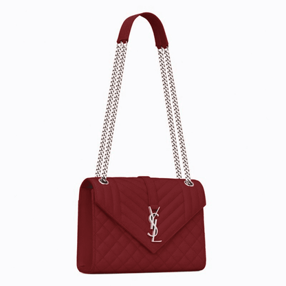 Saint Laurent Envelope Medium Bag In Mix Matelasse Grain De Poud