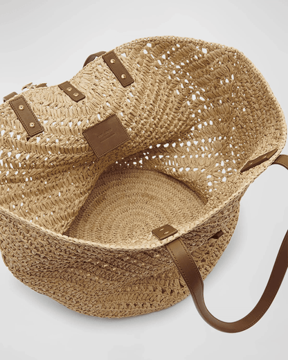 Saint Laurent Panier Medium YSL Tote Bag In Raffia