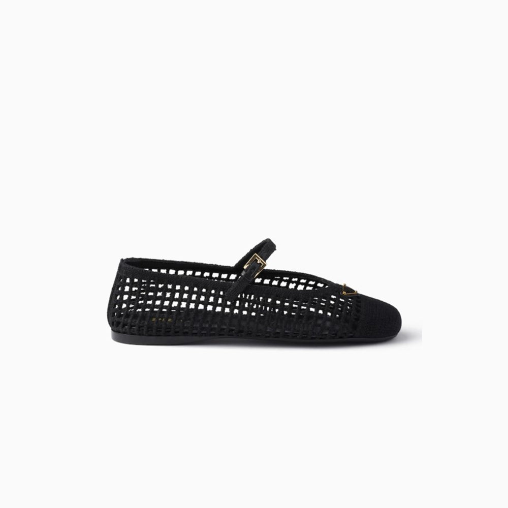 Prada Crochet Ballerinas Black