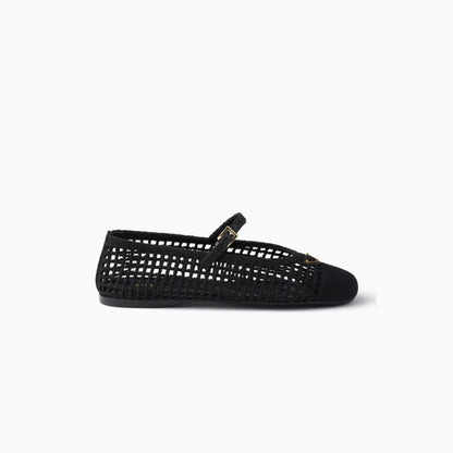 Prada Crochet Ballerinas Black