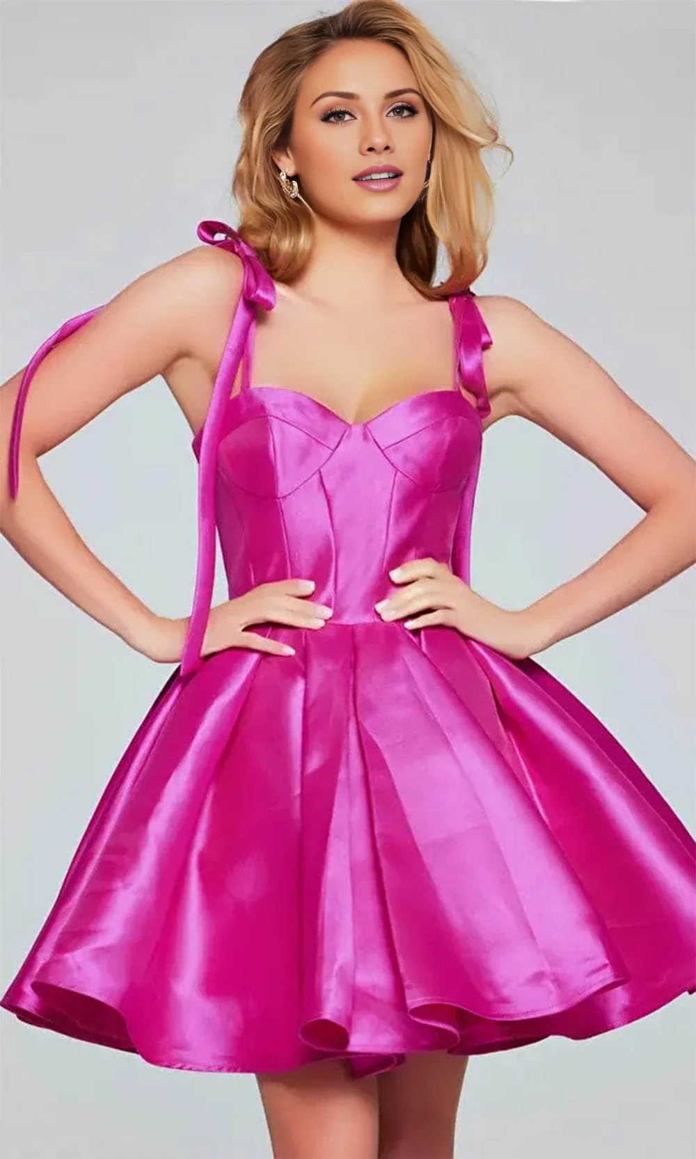 Sweetheart collar sleeveless lace up shoulder backless short mini Homecoming Dress