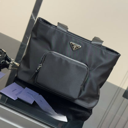 Prada Re Nylon Tote Bag Black 32Cm 1BG354 RV44 F0002 V B1M