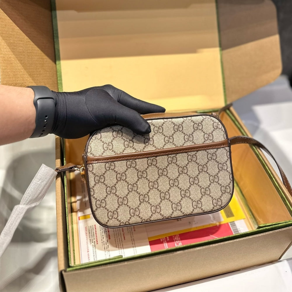 Gucci Horsebit 1955 Mini Shoulder Bag Beige And Ebony 18Cm ‎760196 92TCG 8563