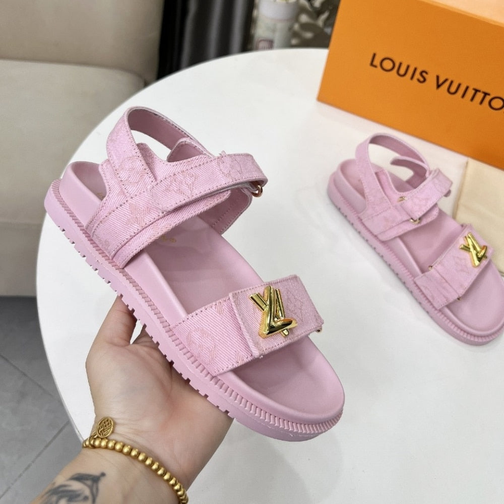 LOUIS VUITTON LV SUNSET FLAT COMFORT SANDAL ROSE 1ADIDB
