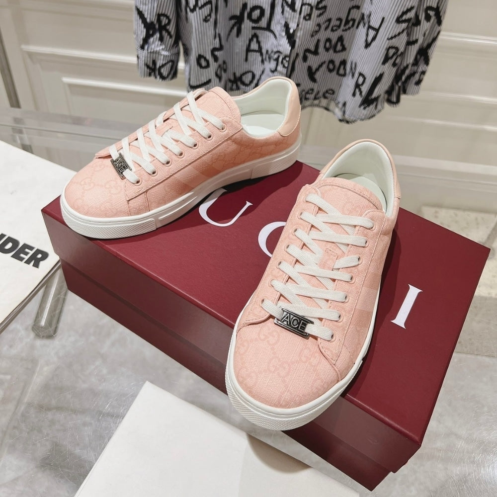 Gucci Ace Sneaker With Web Pink 812026 FAD2A 8741