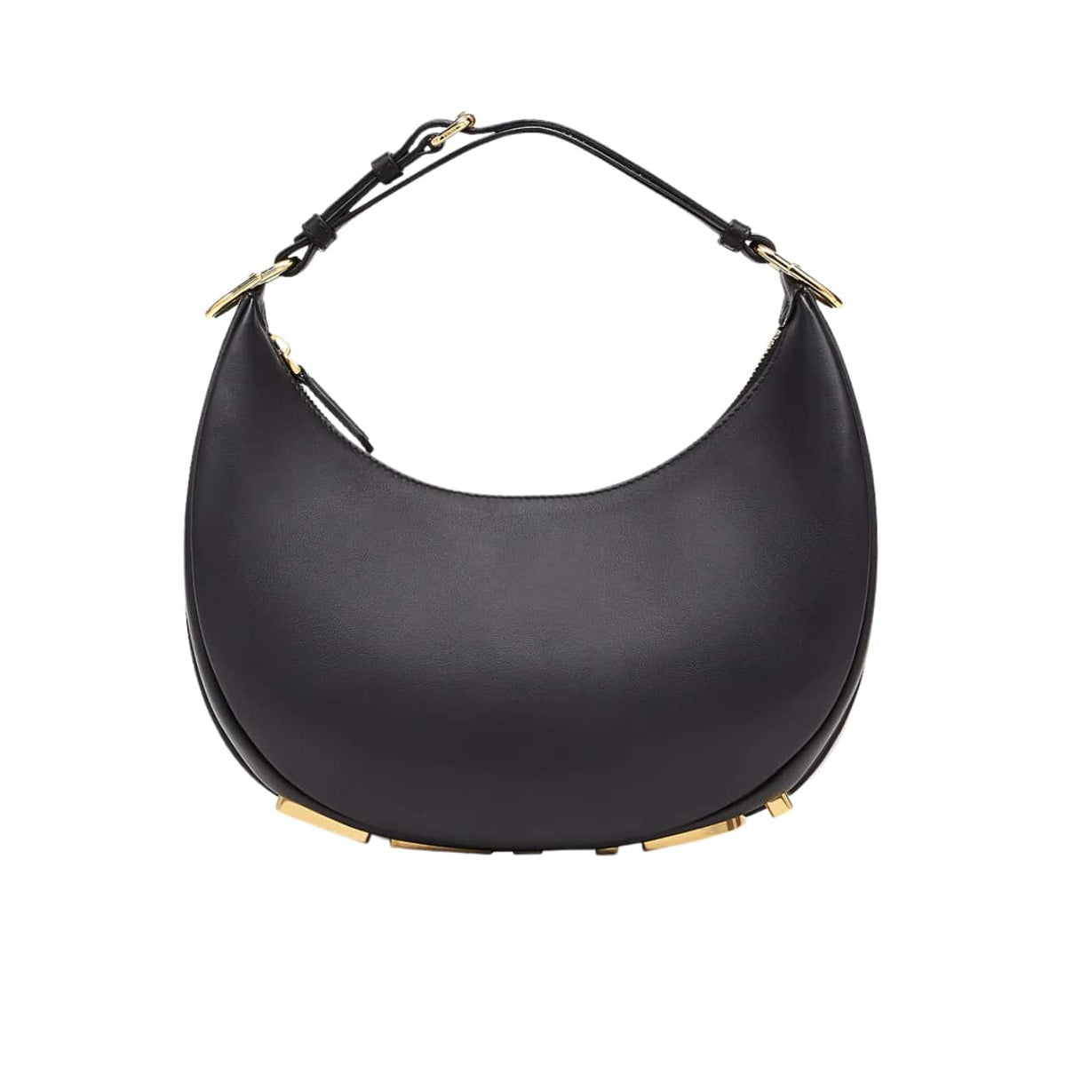 FENDI FENDIGRAPHY MINI LEATHER BAG BLACK 20CM 8BS081A5DYF1HEJ