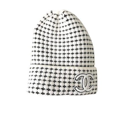 Chanel CC Wool Beanie White