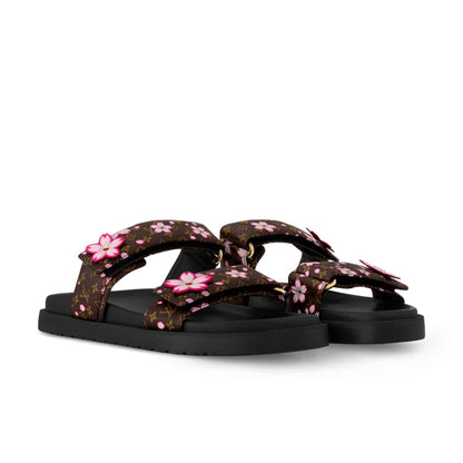 LOUIS VUITTON X MURAKAMI LV SUNSET FLAT COMFORT MULE SAKURA BROWN 1AGVYY
