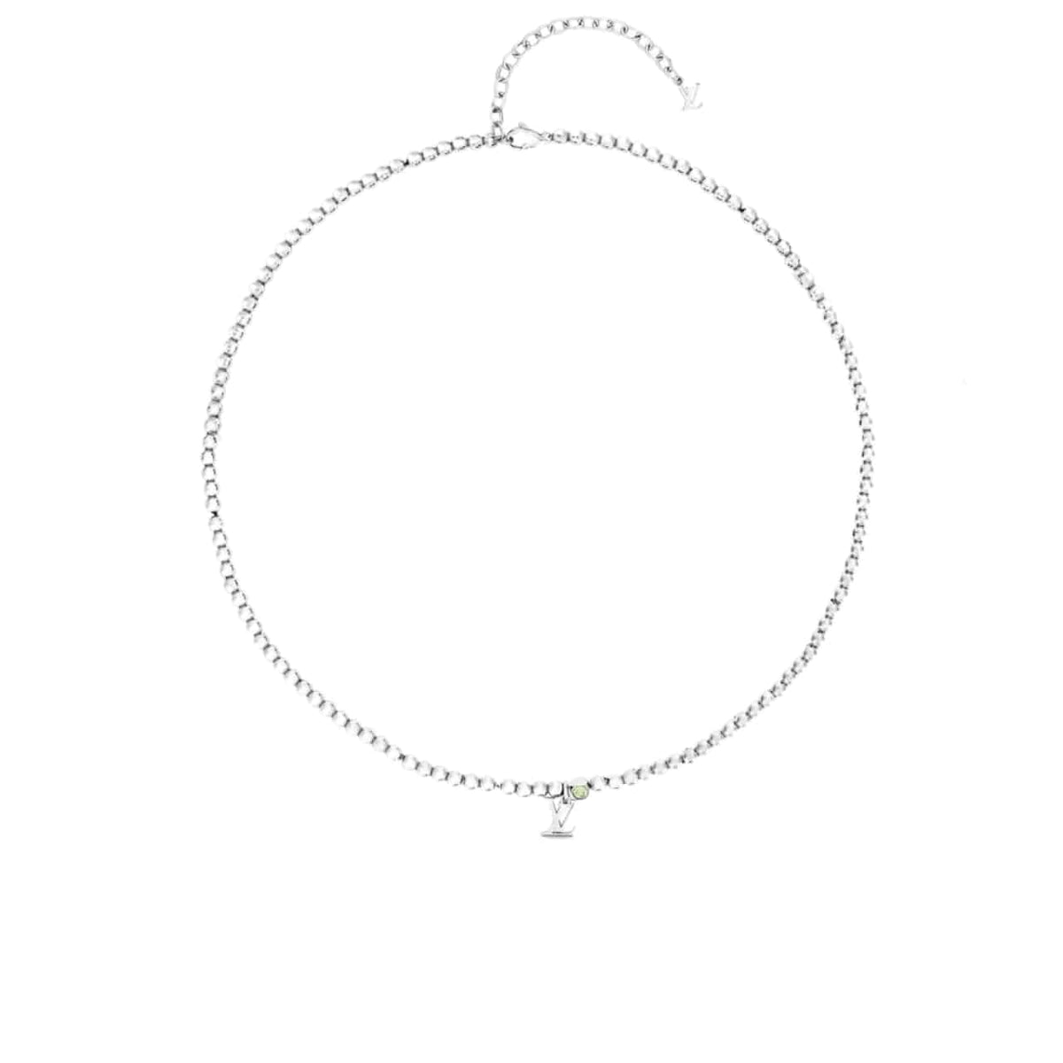LOUIS VUITTON NANO BEADS NECKLACE IN SILVER TONE