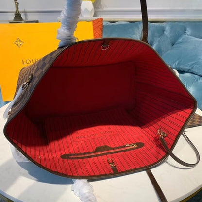 Louis Vuitton Neverfull GM Damier Ebene Cerise Red 39Cm N40597