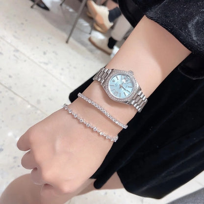 Rolex Lady Datejust 28 Ice Blue Dial Platinum Diamond 28Mm 279136Iblsrdp