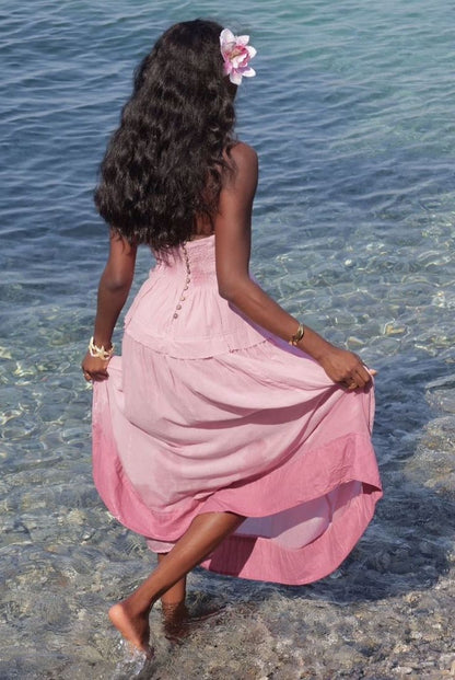 Sweet Pink A-line Tube Top Strapless Birthday Party Dress TP1887