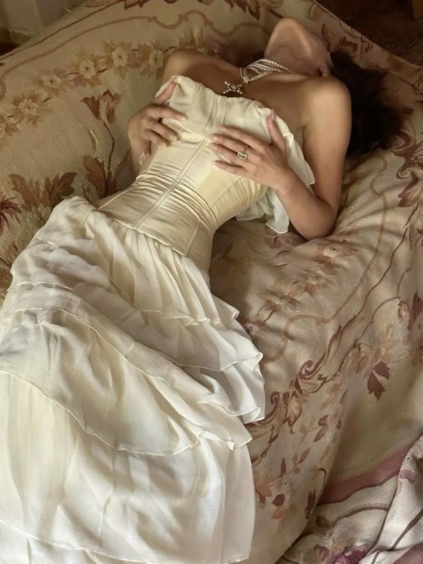 Elegant Ivory Strapless A-Line Tulle Wedding Dress TP2034