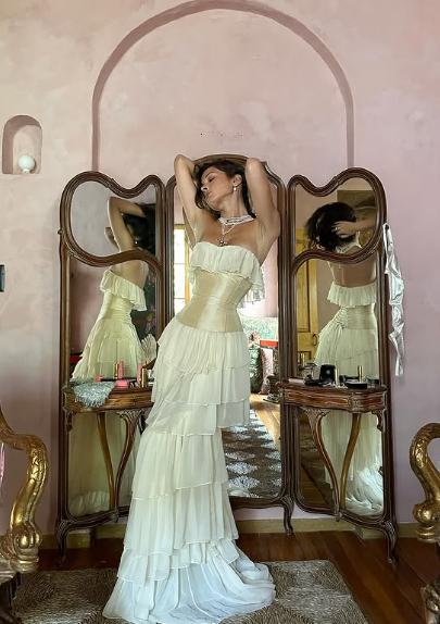 Elegant Ivory Strapless A-Line Tulle Wedding Dress TP2034