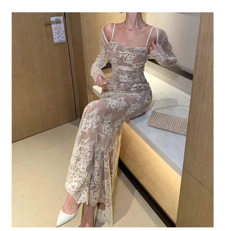 Sexy Sisters Strapless Lace Mermaid Ankle-Length Ball Gown TP2167
