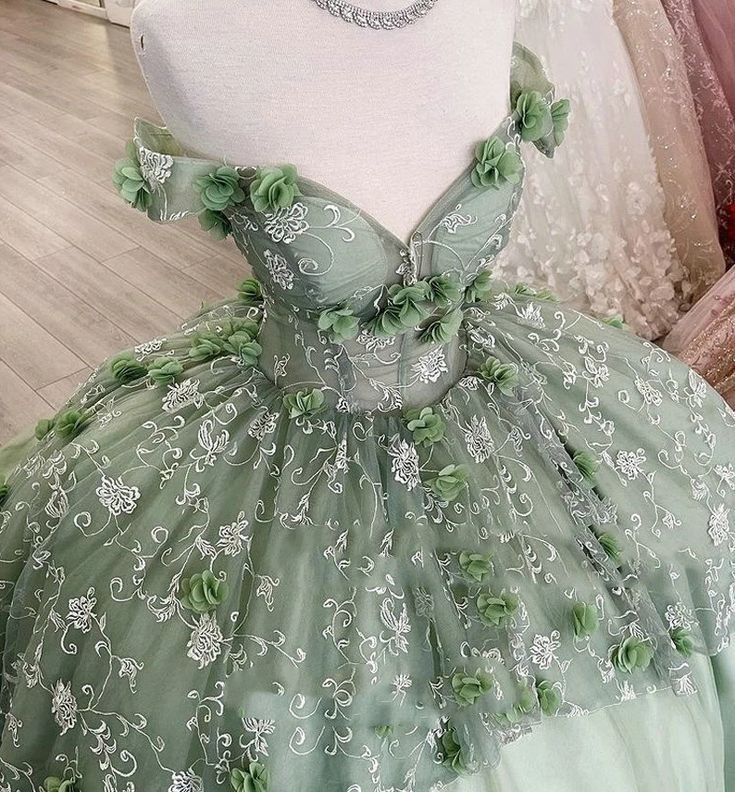 Gorgeous A-line Tutu Off-shoulder 3D Flower Strap Train Formal Prom Dress Evening Gown TP2486