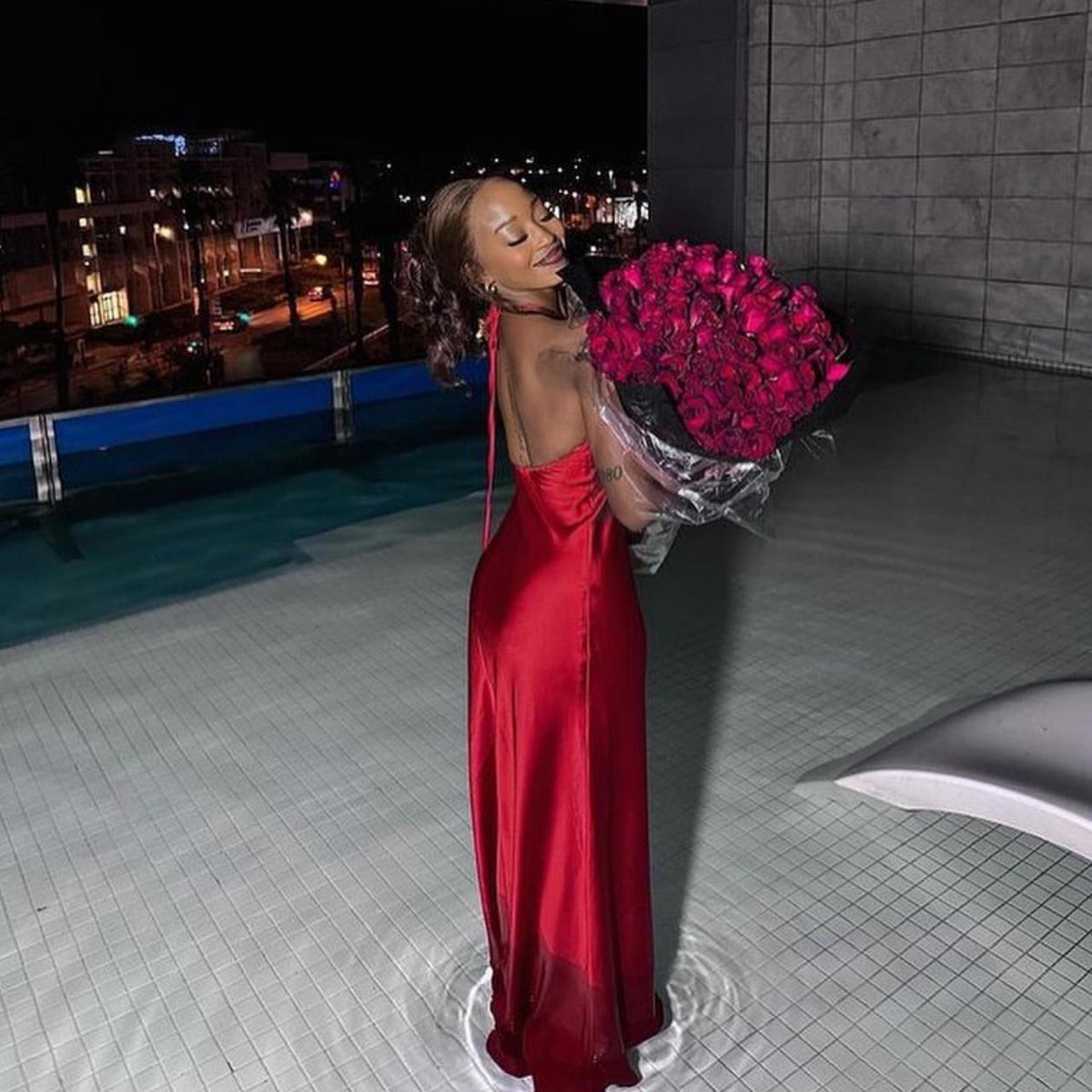 Sexy Burgundy Off-shoulder Backless Satin Long Prom Dress Evening Dress TP2688