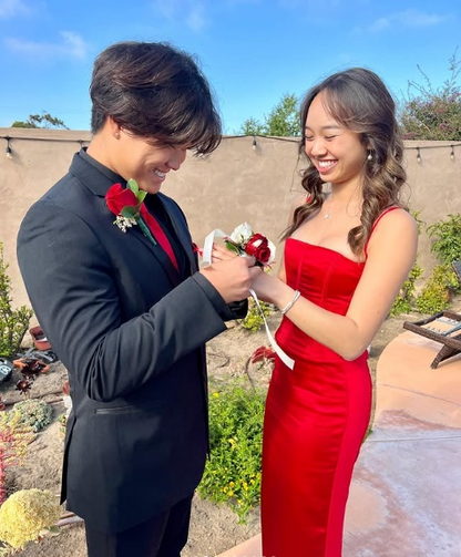 Beautiful Red Strapless Sleeveless Satin Mermaid Prom Dress Evening Dress TP2690