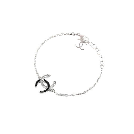 Chanel Cc Logo Chain Bracelet Silver