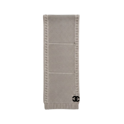 Chanel Cashmere Knit Scarve Beige
