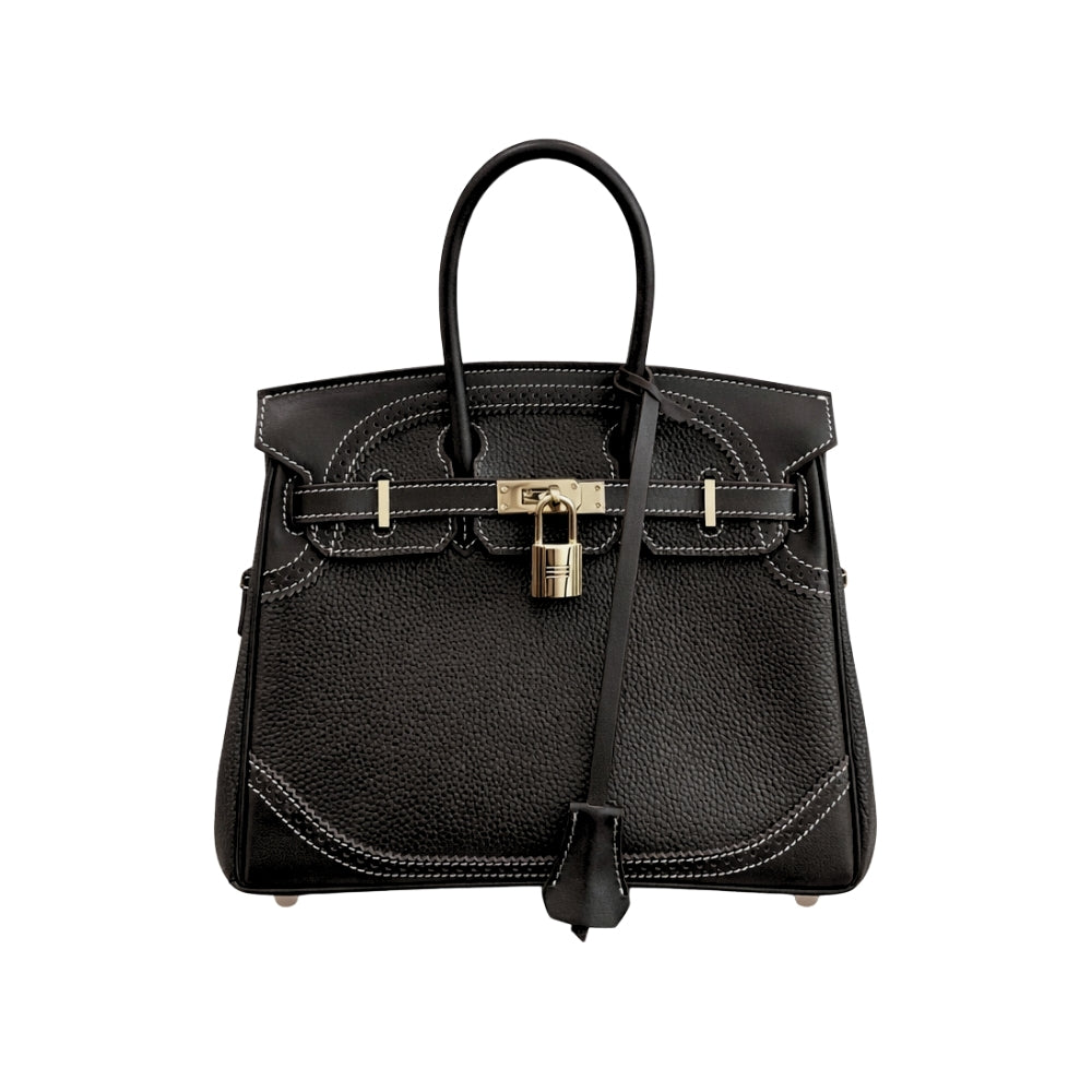 Hermès Birkin 25 Gold Hardware Pebbled  Black 25Cm