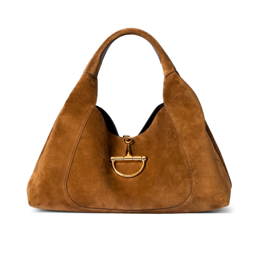 Gucci Softbit Maxi Shoulder Bag Brown 46Cm