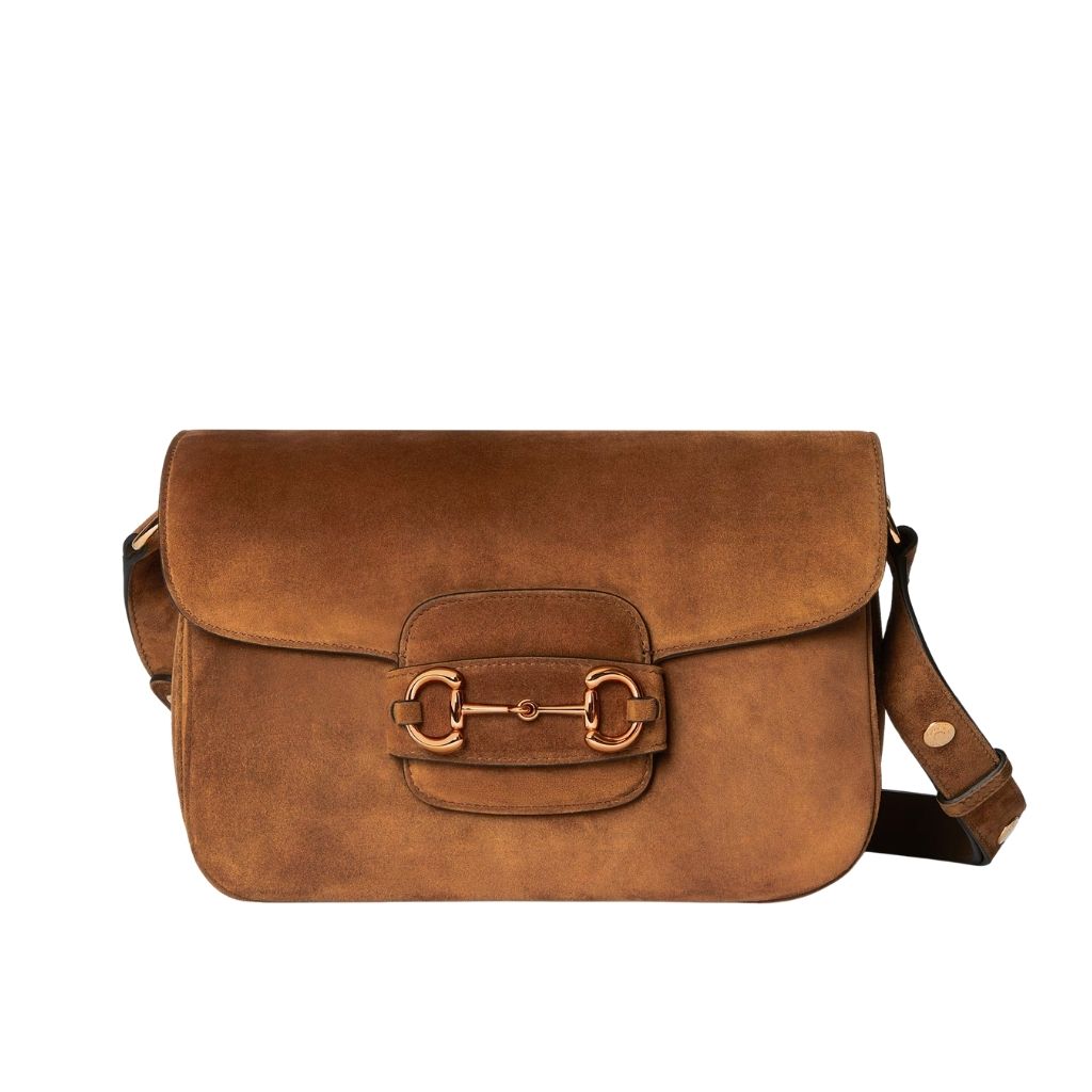 Gucci Horsebit 1955 Aura Small Shoulder Bag Brown 26Cm