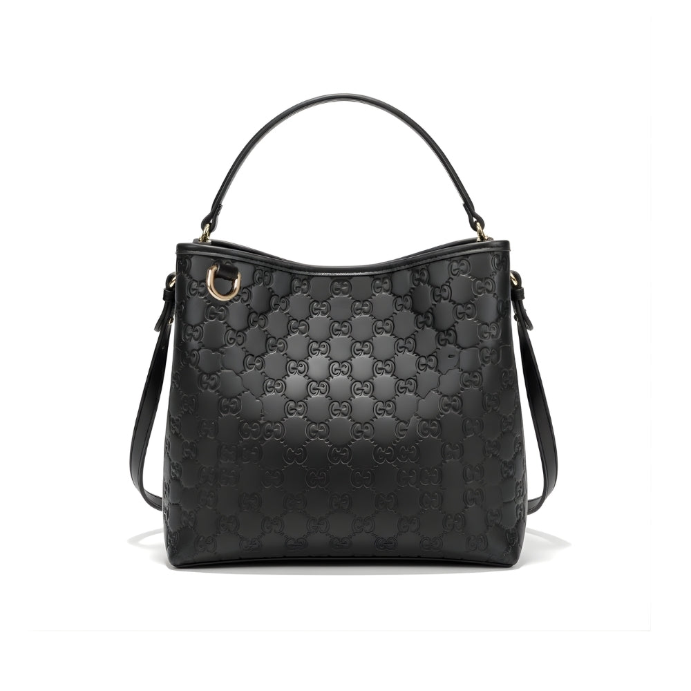 Gucci GG Emblem Small Bucket Bag Black 25Cm