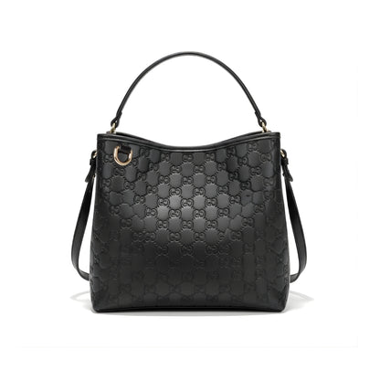 Gucci GG Emblem Small Bucket Bag Black 25Cm