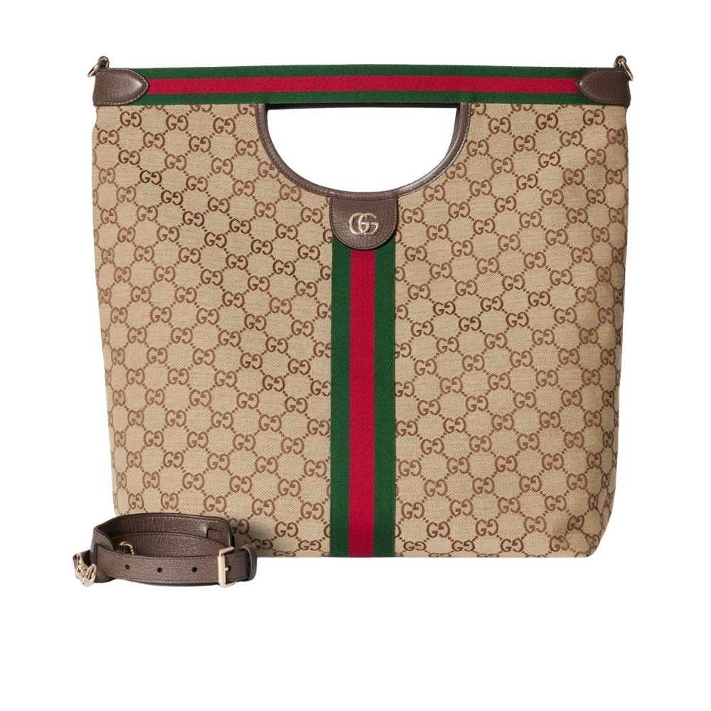 Gucci Giglio large tote bag Beige and Brown GG canvas 36Cm