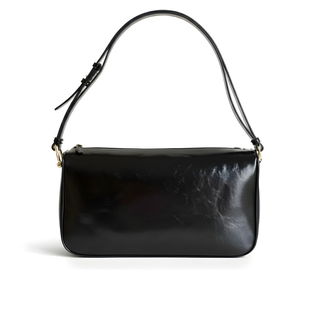 Gucci Half Horsebit Large Shoulder Bag Black 38Cm