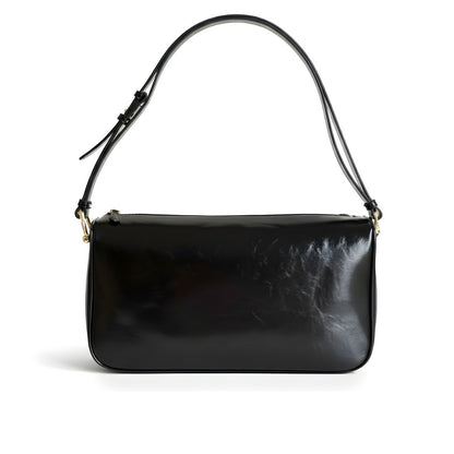 Gucci Half Horsebit Large Shoulder Bag Black 38Cm