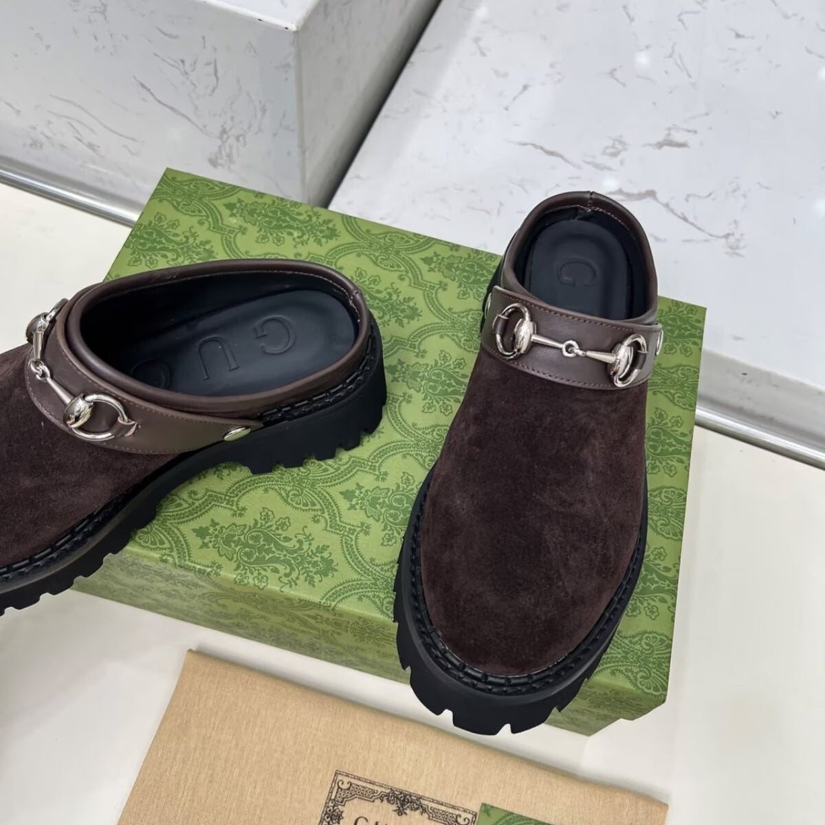 GUCCI WOMEN MULE WITH HORSEBIT DARK BROWN 835829 AAE3R 2042